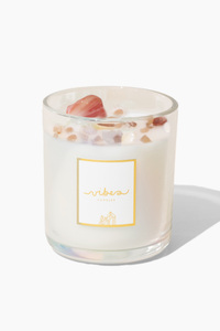 11 oz. Crystal Candle -  Peach Agate - Calming + Courage + Balance